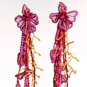 NWT Zara Limited Edition Floral Beaded Earrings